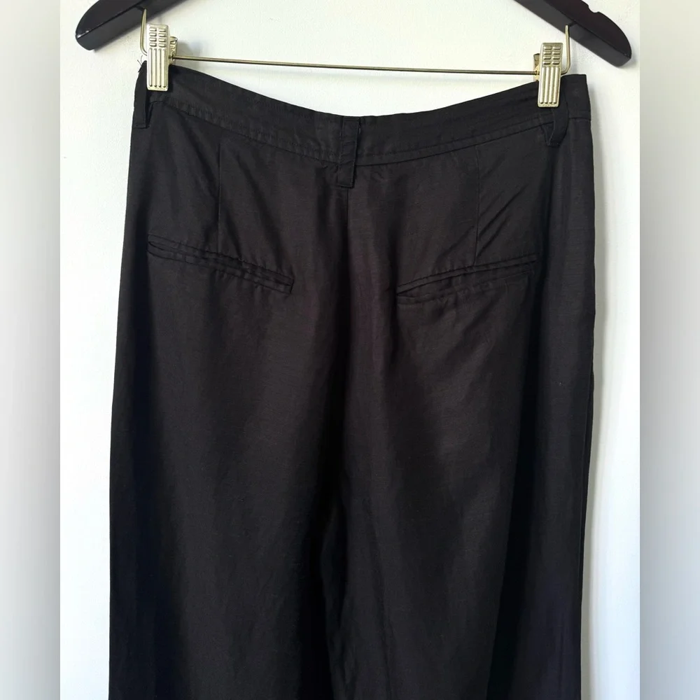 Anine Bing Carrie Pants in Black Linen - Size 8 (30” waist)